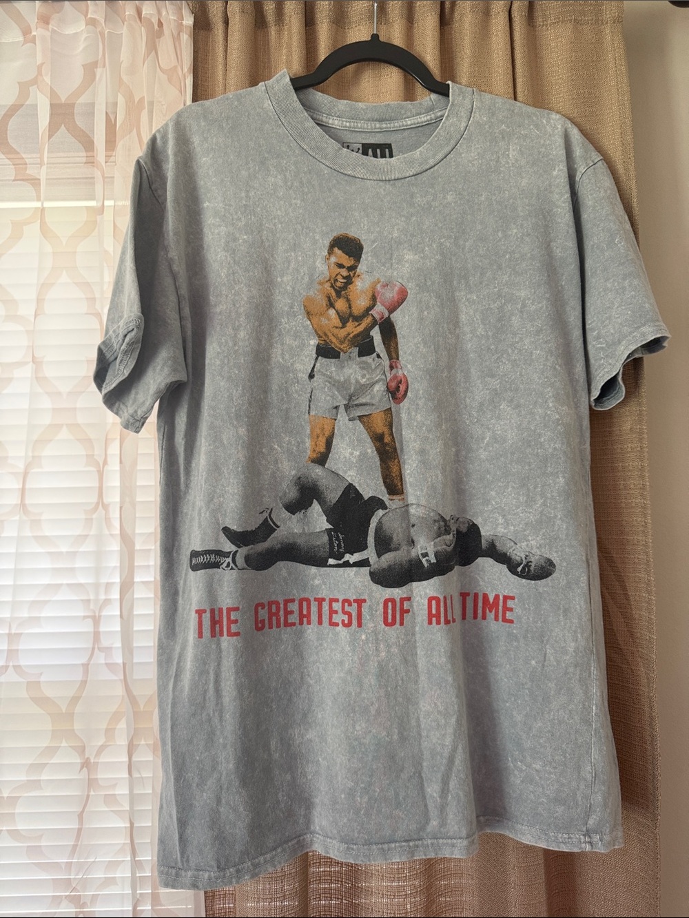 Mineral Wash Gray "The Greatest of All Time" Muhammad Ali Boxing Tee